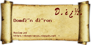 Domán Áron névjegykártya